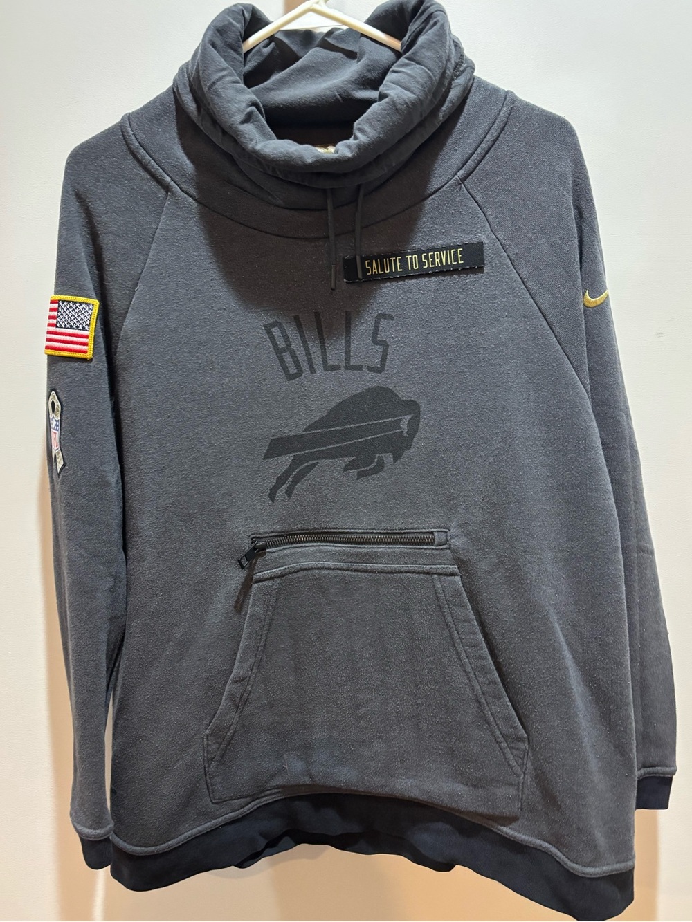 Nike Womens Gray Bills Salute to Service Pullover Hoodie